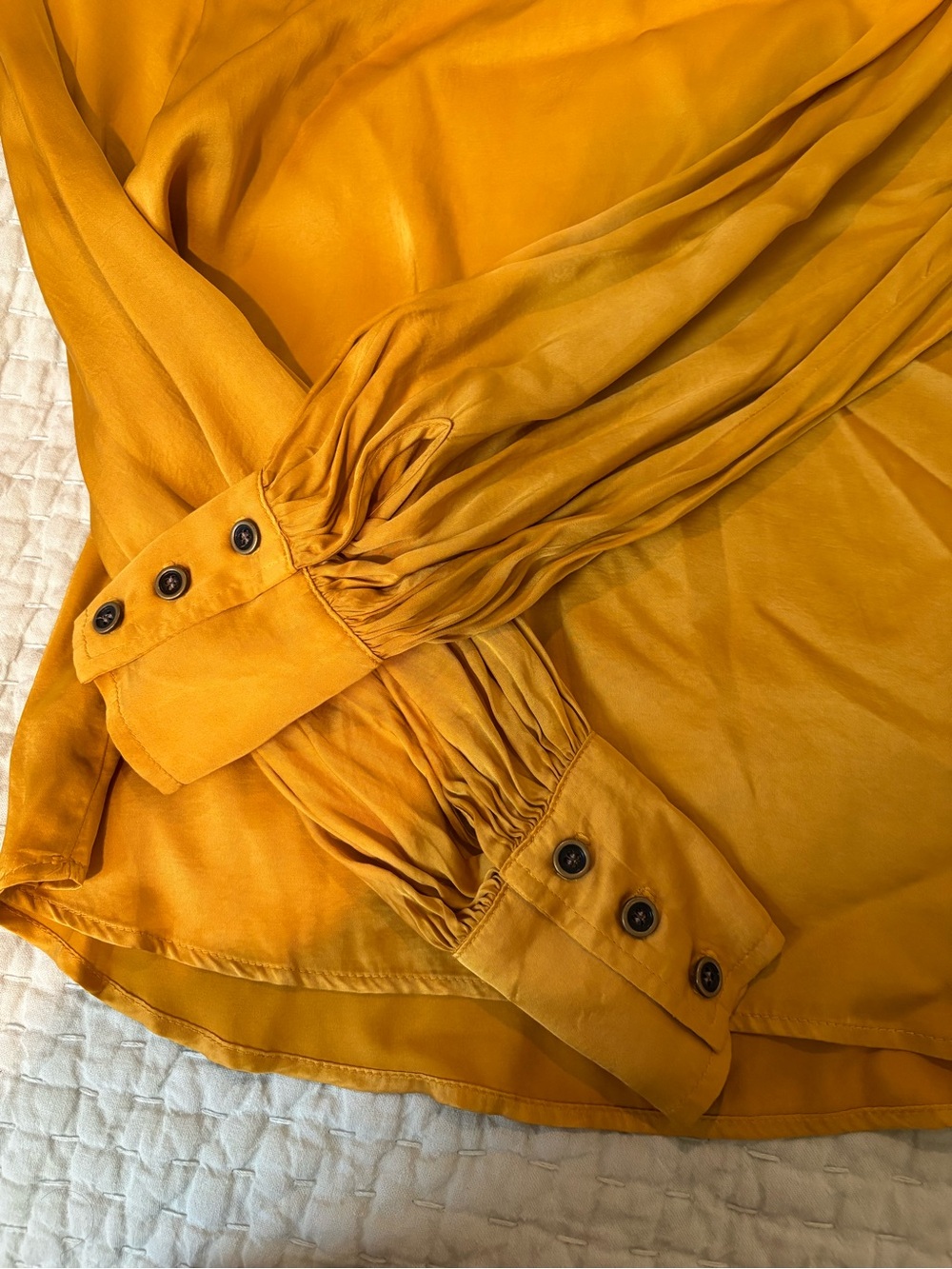 Fifteen Twenty Mustard Yellow Silk-Look Top